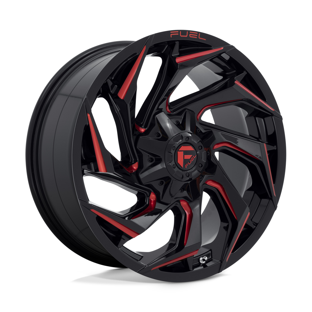 20x9 Fuel D755 REACTION Gloss Black Milled With Red Tint Wheel 8x170 (20mm)