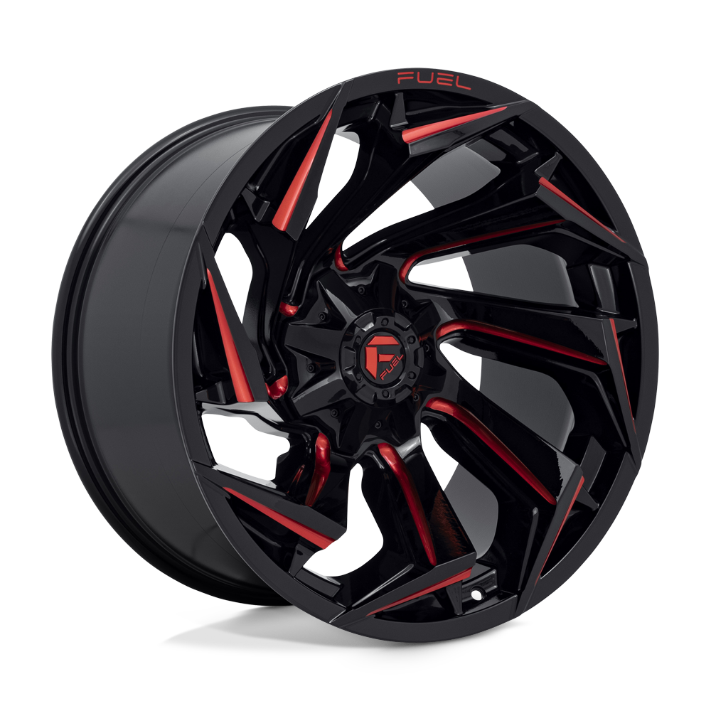 22x12 Fuel D755 REACTION Gloss Blk Mill Red Tint Wheel 8x6.5 (-44mm)