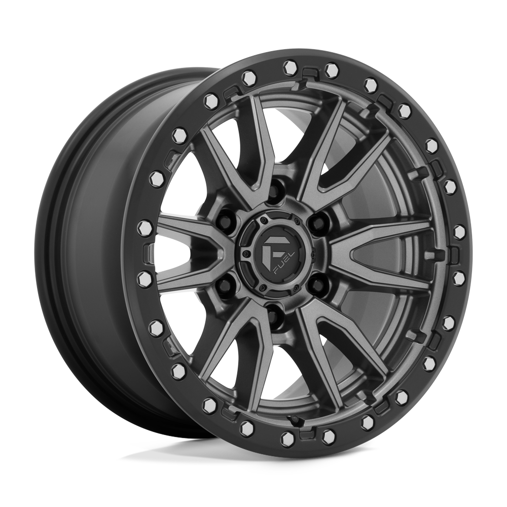 16x8 Fuel D680 REBEL MATTE GUN METAL BLACK BEAD RING Wheel 6x5.5 (1mm)