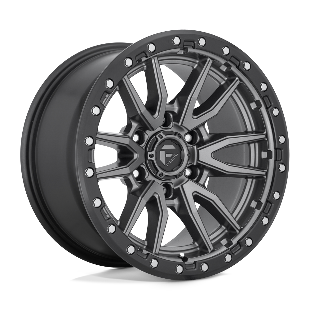 17x9 Fuel D680 REBEL MATTE GUN METAL BLACK BEAD RING Wheel 6x5.5 (1mm)