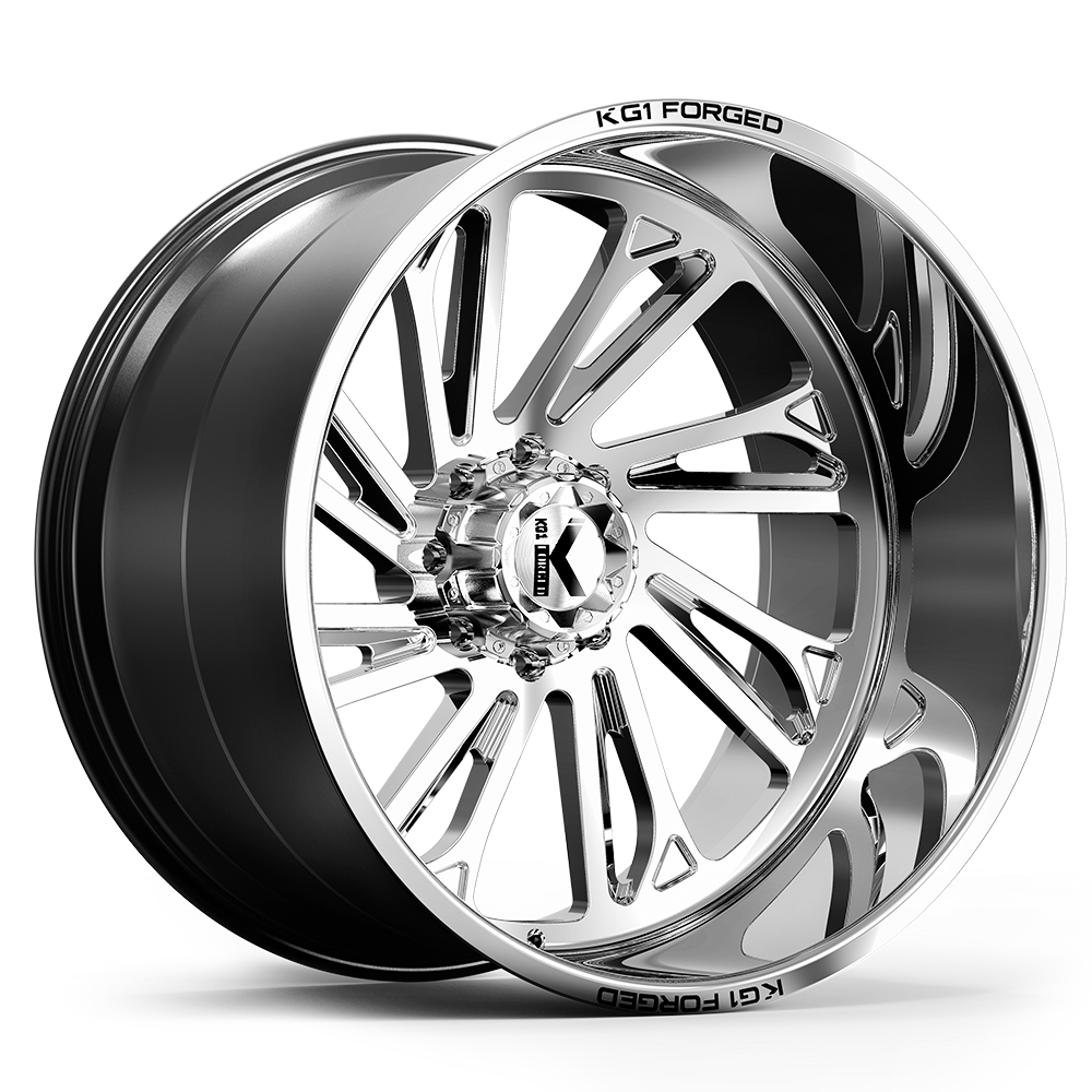 22x12 KG1 KC012 Rebel Polished RIGHT DIRECTIONAL FORGED Wheel 8x180 (-44mm)
