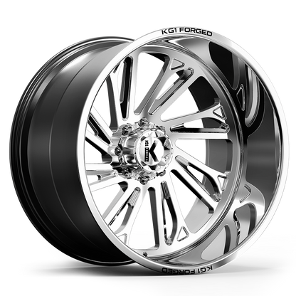 24x14 KG1 KC012 Rebel Polished RIGHT DIRECTIONAL FORGED Wheel 8x180 (-76mm)