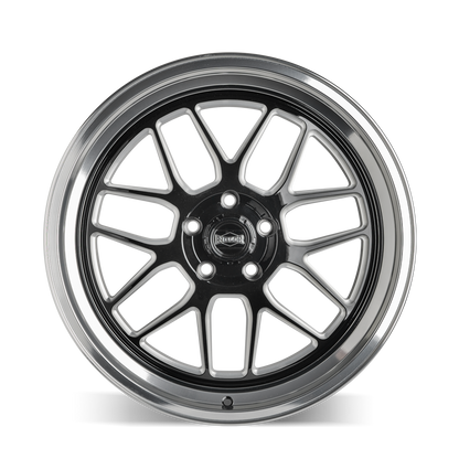 18x8 Ridler 611 Gloss Black Milled With Diamond Cut Lip Wheel 5x5 (0mm)