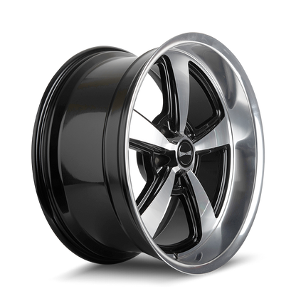 20x8.5 Ridler 652 Gloss Black With Diamond Cut Face & Lip Wheel 5x4.75 (0mm)