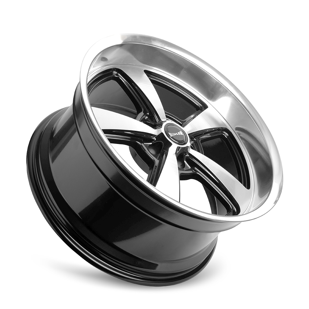 17x7 Ridler 652 Gloss Black With Diamond Cut Face & Lip Wheel 5x4.75 (0mm)