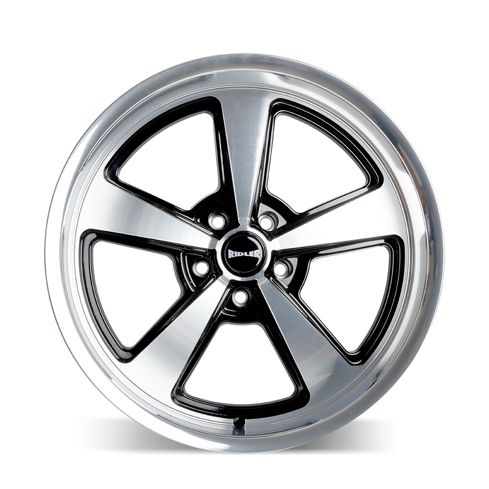 20x8.5 Ridler 652 Gloss Black With Diamond Cut Face & Lip Wheel 5x4.75 (0mm)