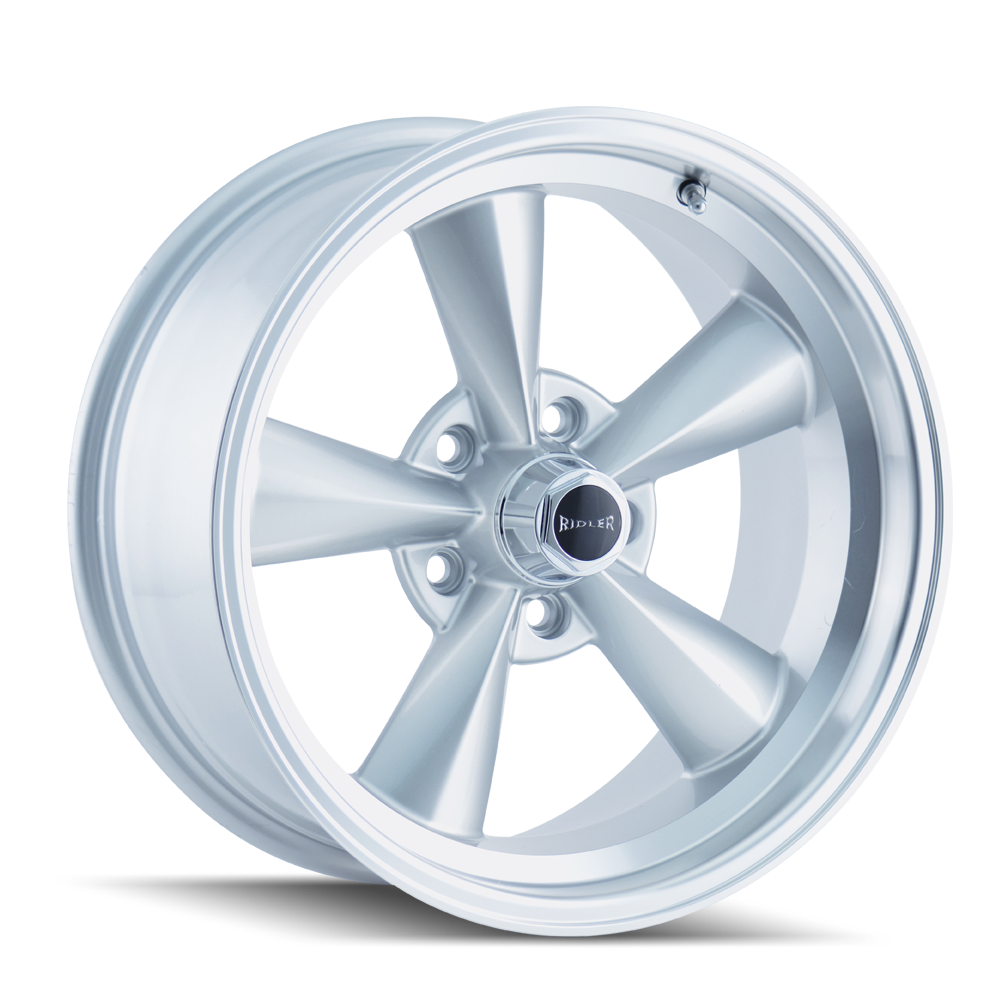 17x8 Ridler 675 Silver/Machined Lip Wheel 5x4.75 (0mm)