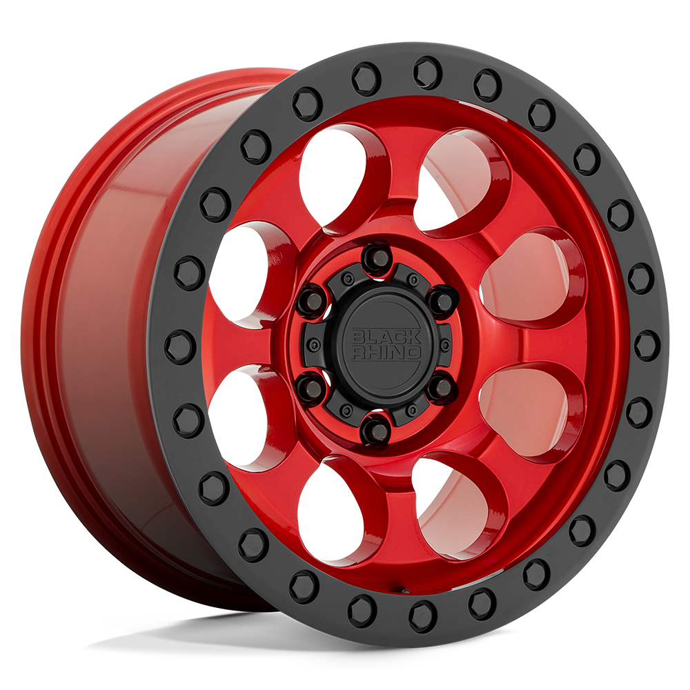 17x8.5 Black Rhino RIOT CANDY RED W/ BLACK RING & BOLTS Wheel 6x5.5 (-30mm)