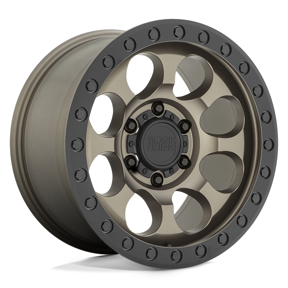 17x8.5 Black Rhino RIOT MATTE BRONZE W/ BLACK RING & BOLTS Wheel 6x5.5 (-30mm)