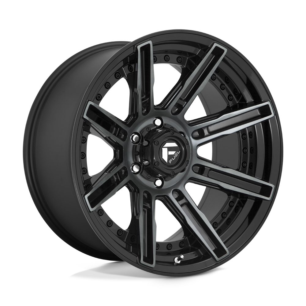 20x10 Fuel D708 ROGUE GLOSS MACHINED DOUBLE DARK TINT Wheel 6x5.5 (-18mm)