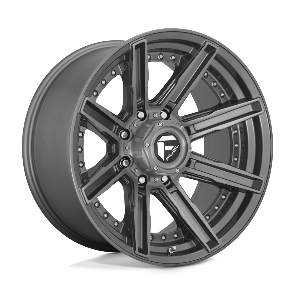 20x10 Fuel D710 ROGUE PLATINUM BRUSH GUN MTL TINTED Wheel 8x6.5 (-18mm)