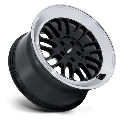 18x8.5 Rotiform RC214 SCP Gloss Black W/ Diamond Cut Lip Wheel 5x4.5 (22mm)