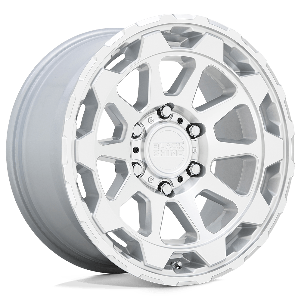 17x8.5 Black Rhino Rotor Gloss Silver With Mirror Cut Face Wheel 6x4.5 (12mm)