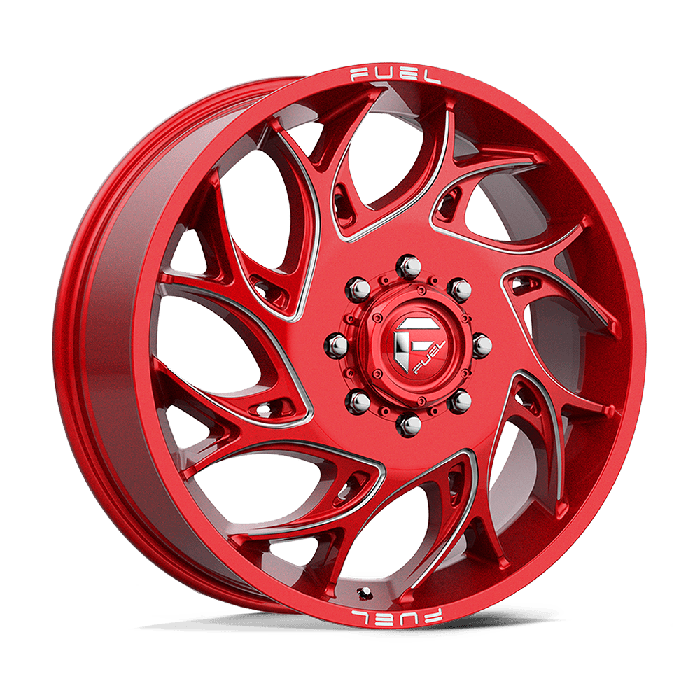 22x8.25 Fuel D742 Runner DUALLY Front Red Milled Wheel 8x200 (105mm)