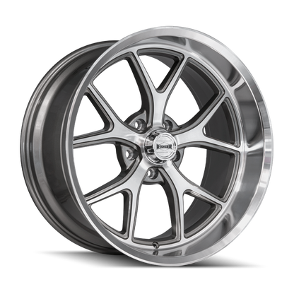 20x8.5 Ridler 661 Gloss Grey With Diamond Cut Face and Lip Wheel 5x5 (0mm)
