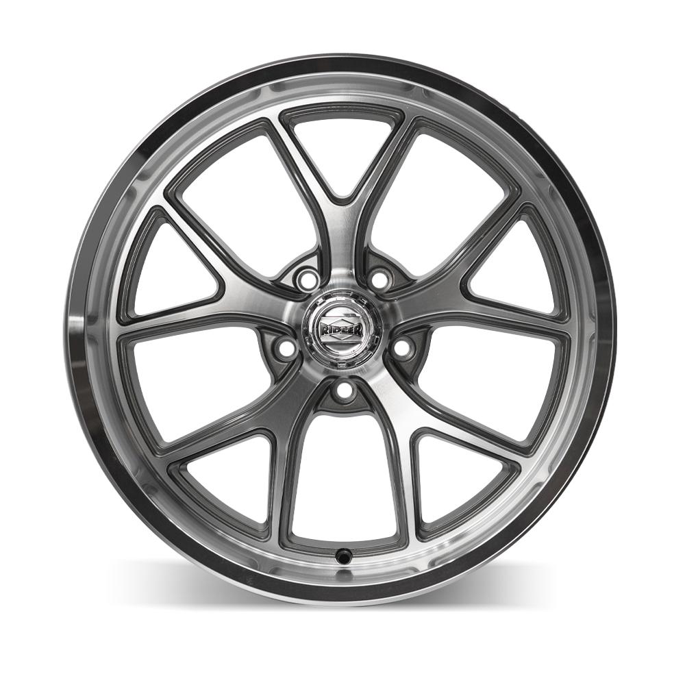 20x8.5 Ridler 661 Gloss Grey With Diamond Cut Face and Lip Wheel 5x5 (0mm)