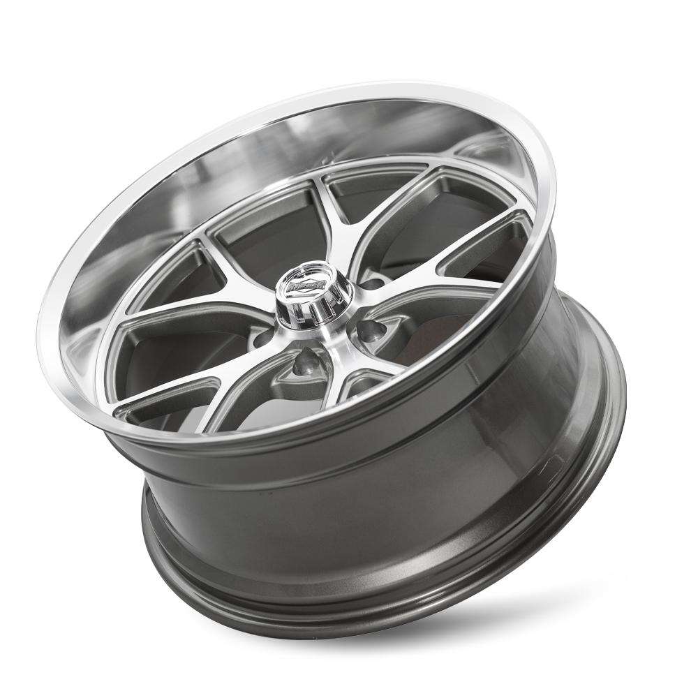 20x8.5 Ridler 661 Gloss Grey With Diamond Cut Face and Lip Wheel 5x5 (0mm)