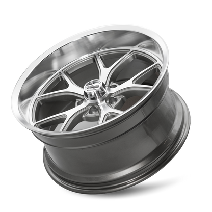 20x8.5 Ridler 661 Gloss Grey With Diamond Cut Face and Lip Wheel 5x5 (0mm)