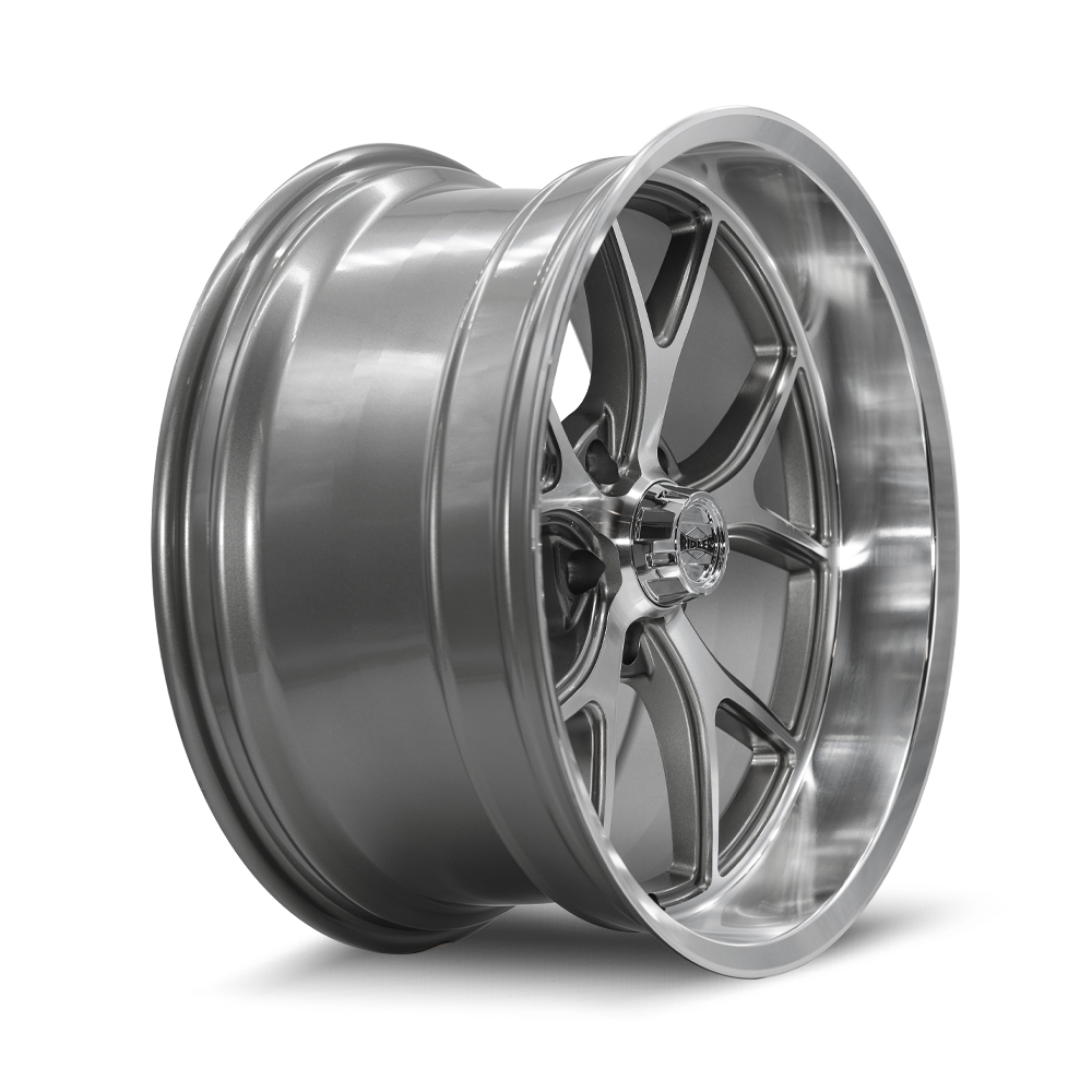 20x8.5 Ridler 661 Gloss Grey With Diamond Cut Face and Lip Wheel 5x5 (0mm)