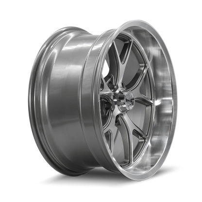 20x8.5 Ridler 661 Gloss Grey With Diamond Cut Face and Lip Wheel 5x5 (0mm)