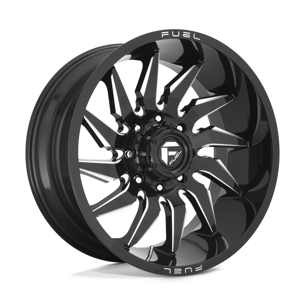 20x9 Fuel D744 SABER Gloss Black Milled Wheel 5x5 (1mm)