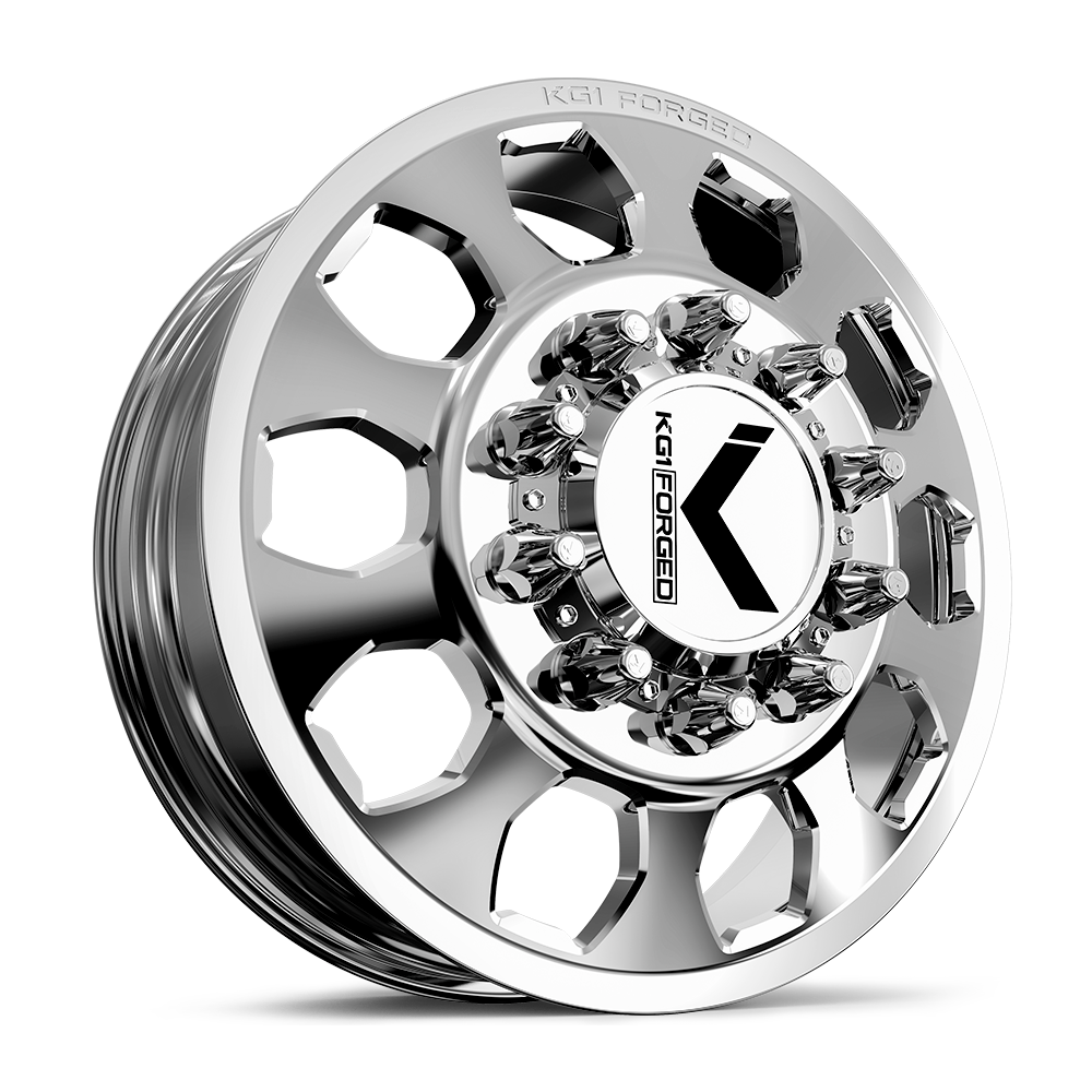 24x8.25 KG1 Forged KD003 Sarge Polished DUALLY FRONT Wheel 10x285 (146/168mm)