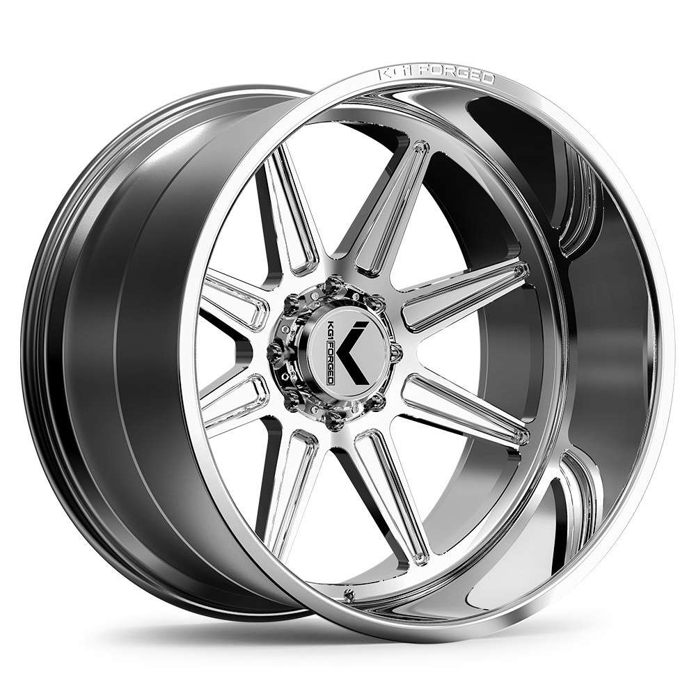 24x14 KG1 Forged KC018 Scuffle Polished Milled Wheel 8x6.5 (-76mm)