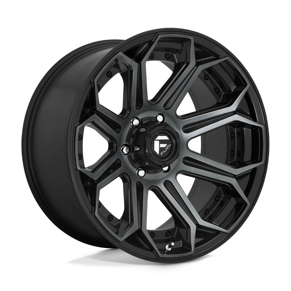 22x10 Fuel D704 SIEGE GLOSS MACHINED DOUBLE DARK TINT Wheel 6x135 (-18mm)