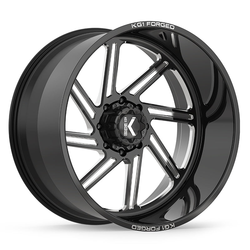 26x16 KG1 Forged KF011 Spool Gloss Black Milled FORGED Wheel 8x6.5 (-101mm)