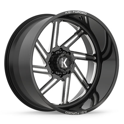 20x10 KG1 Forged KF011 Spool Gloss Black Milled FORGED Wheel 5x5 (-24mm)