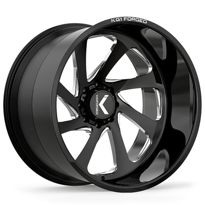 24x14 KG1 KC020 Swoop Black Milled LEFT DIRECTIONAL FORGED Wheel 8x6.5 (-76mm)