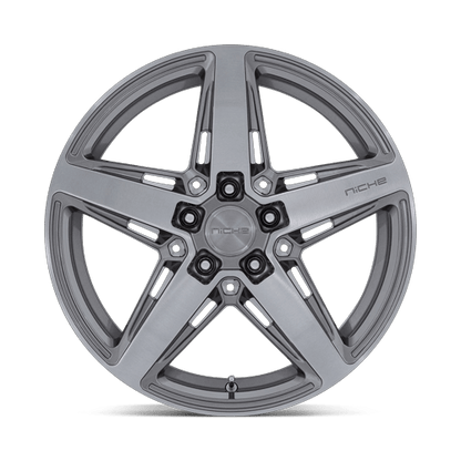 18x8 Niche M270 Teramo Anthracite Brushed Face Tint Clear Wheel 5x120 (30mm)