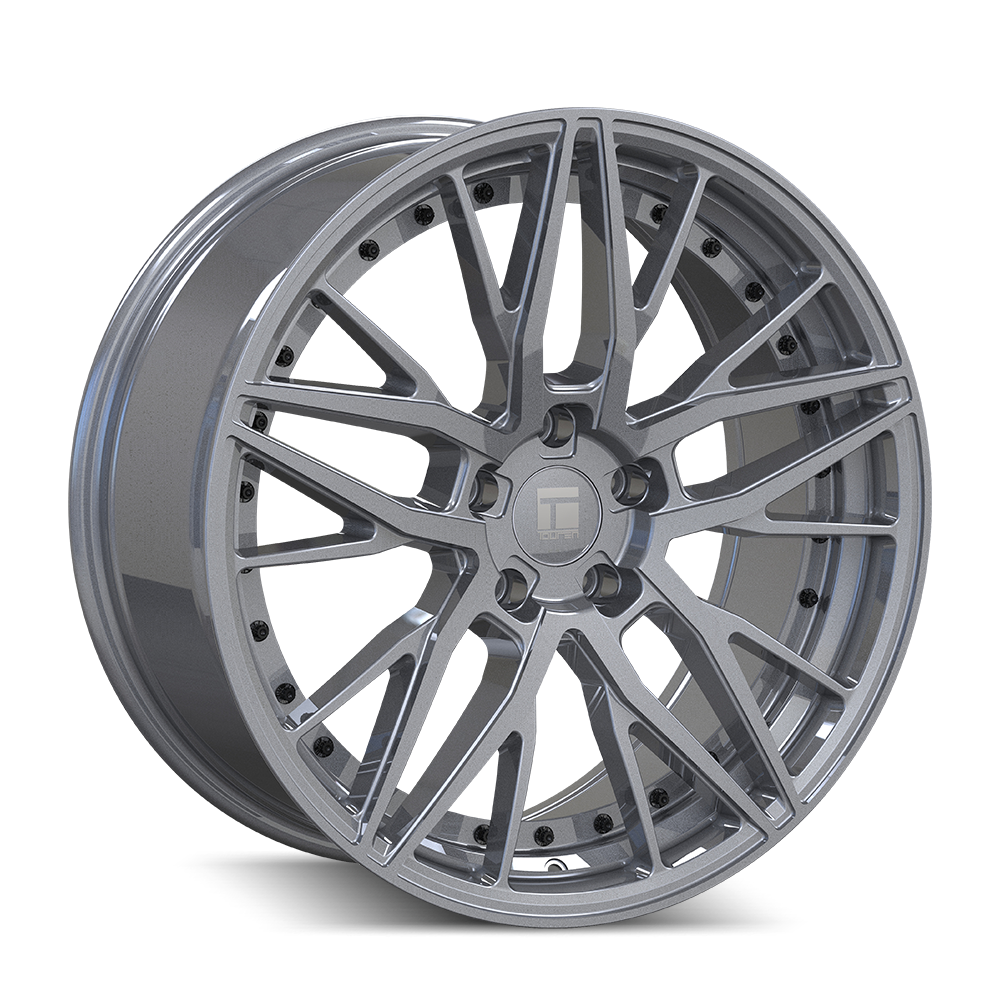 18x8 Touren TR93 Gloss Graphite/Black RIVET Wheel 5x120 (35mm)