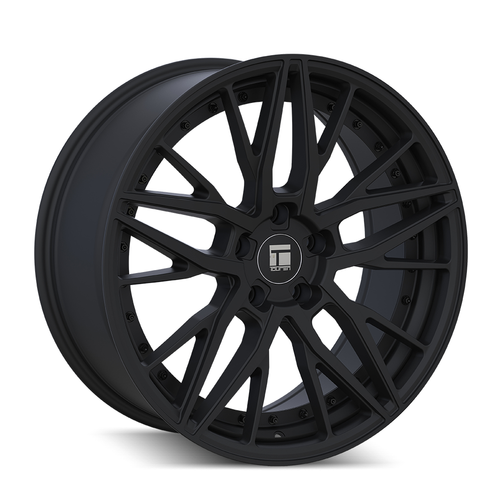 18x8 Touren TR93 Satin Black RIVET Wheel 5x4.5 (35mm)