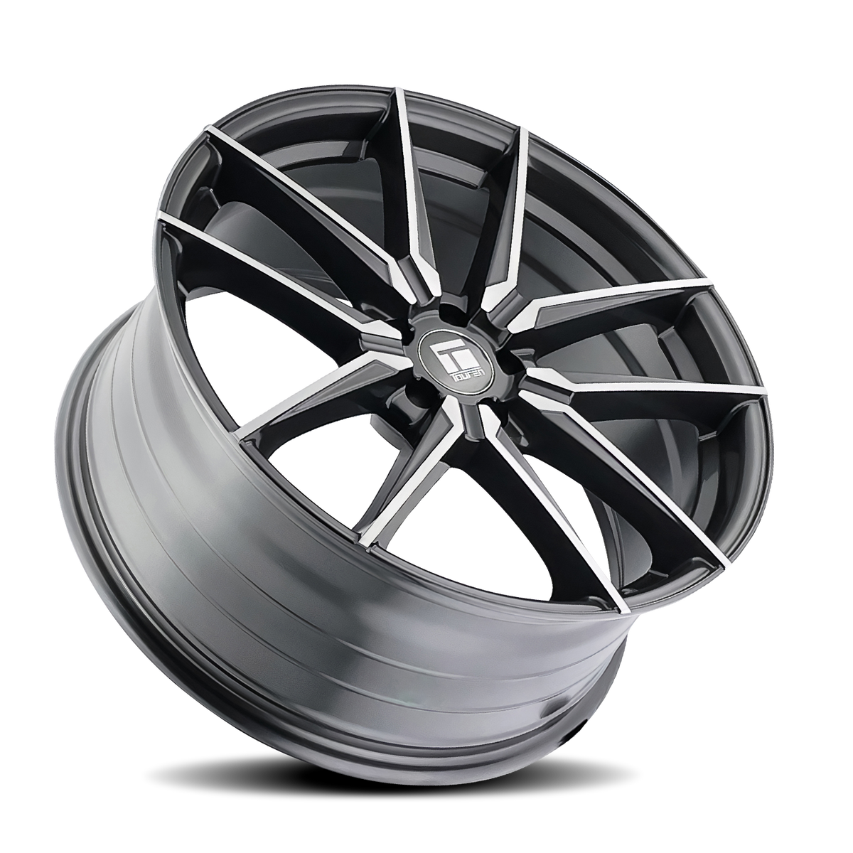 18x8 Touren TR94 Brushed W/ Dark Graphite Window Wheel 5x4.5 (35mm)
