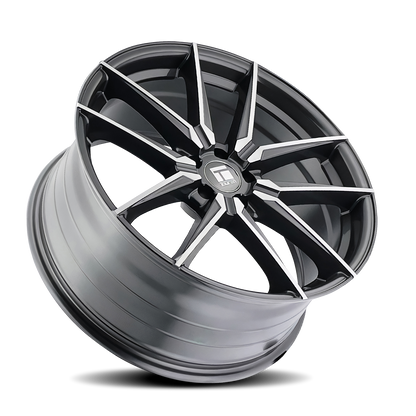 18x8 Touren TR94 Brushed W/ Dark Graphite Window Wheel 5x4.5 (35mm)