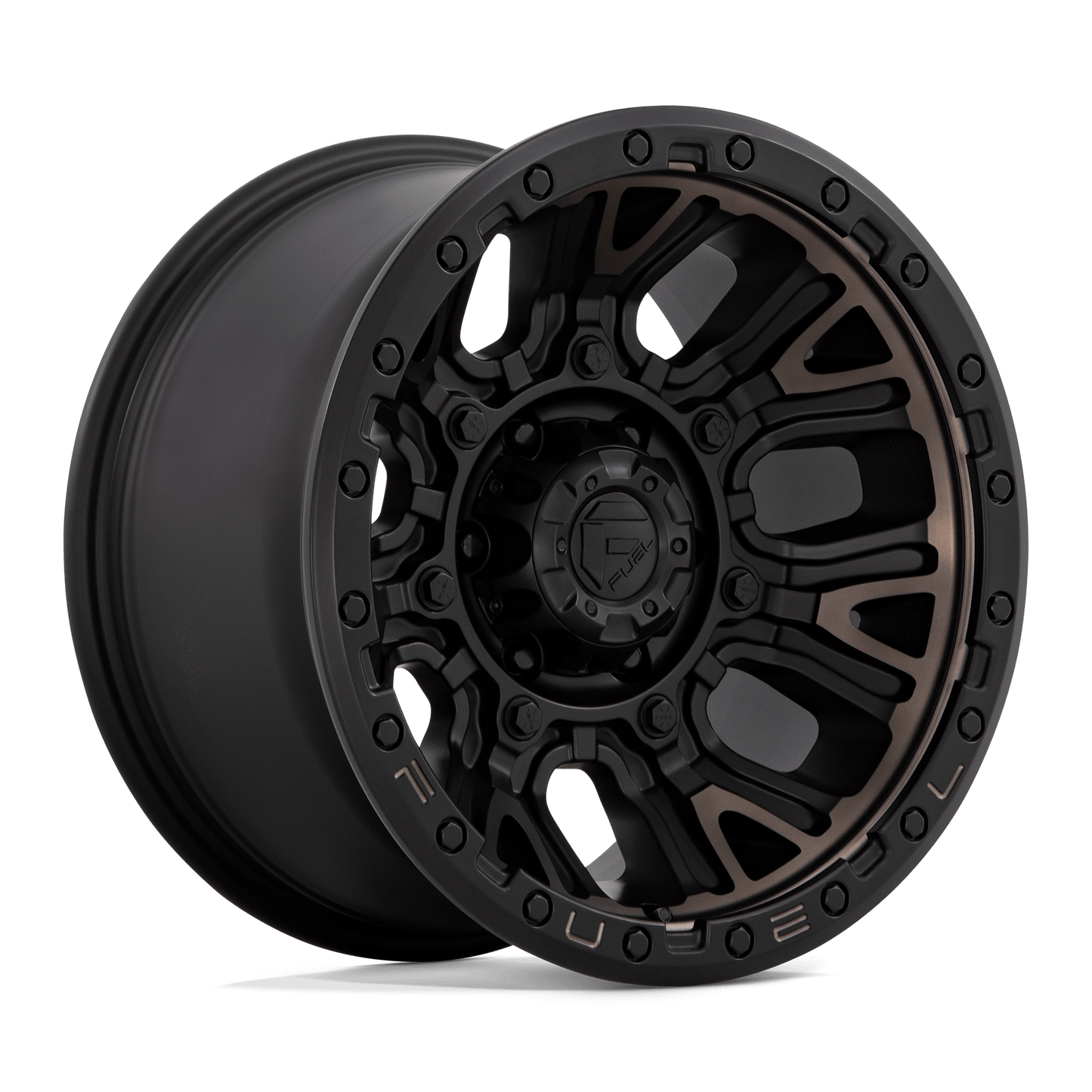20x9 Fuel D824 Traction Matte Black Double Dark Tint Wheel 5x5.5 (1mm)