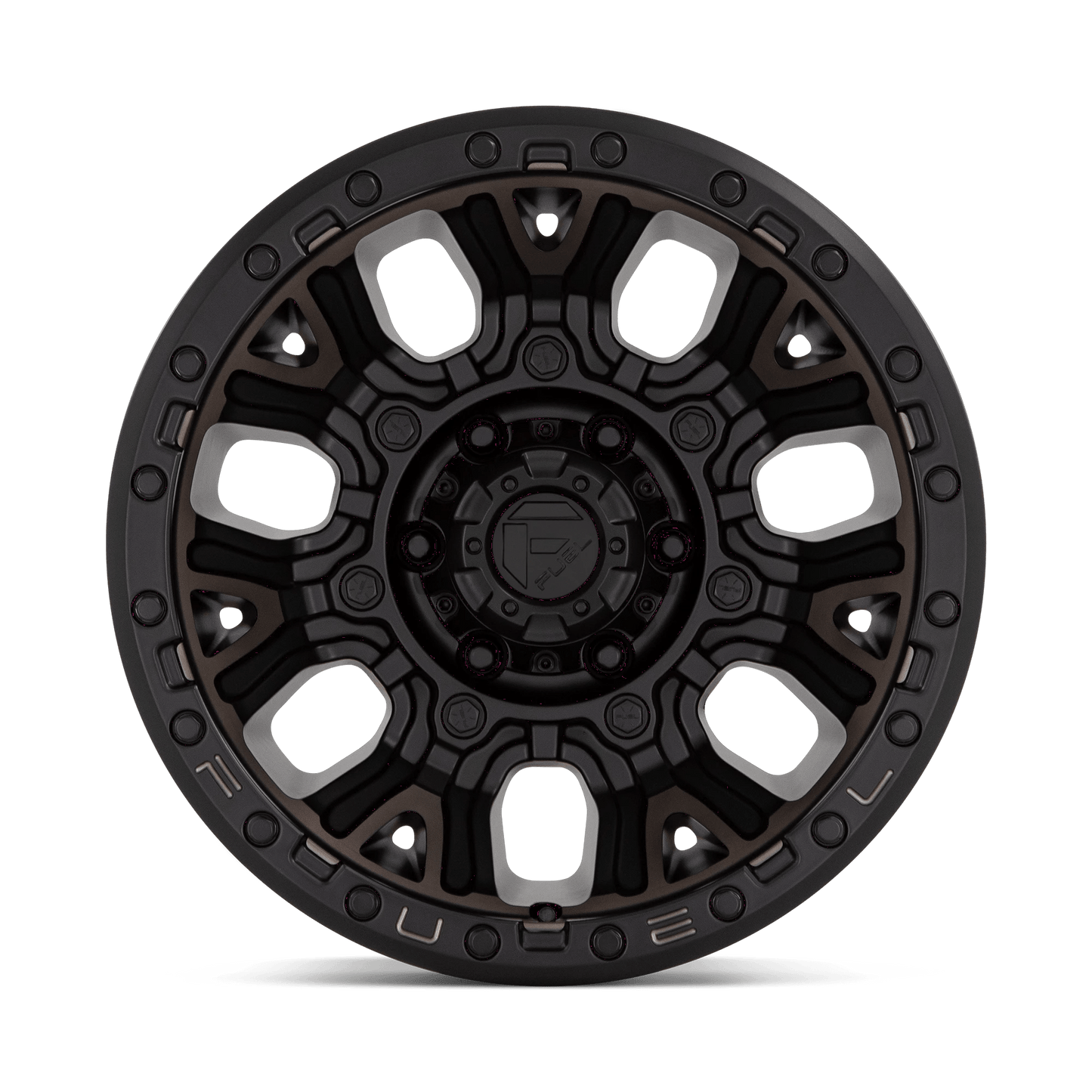 20x9 Fuel D824 Traction Matte Black Double Dark Tint Wheel 5x5.5 (1mm)