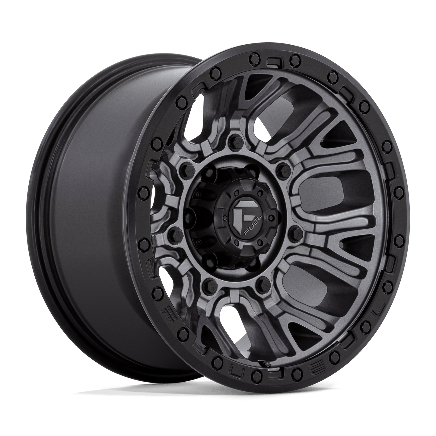 20x9 Fuel D825 Traction Matte Gunmetal With Black Ring Wheel 5x5 (1mm)