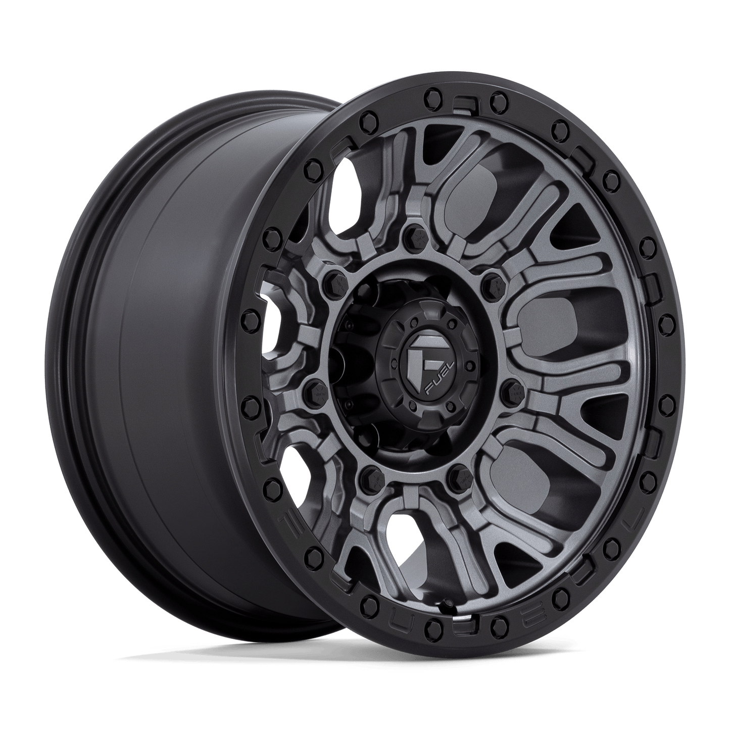 17x9 Fuel D825 Traction Matte Gunmetal W/ Black Ring Wheel 6x5.5 (1mm)
