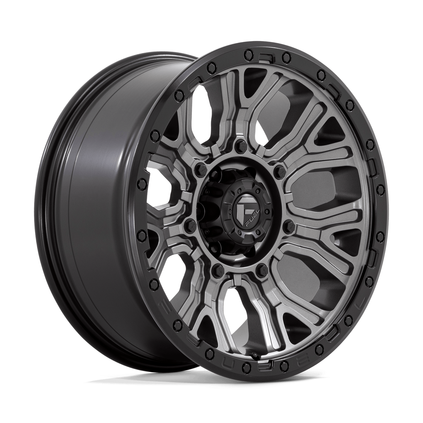 20x9 Fuel D825 Traction Matte Gunmetal W/ Black Ring Wheel 6x135 (1mm)
