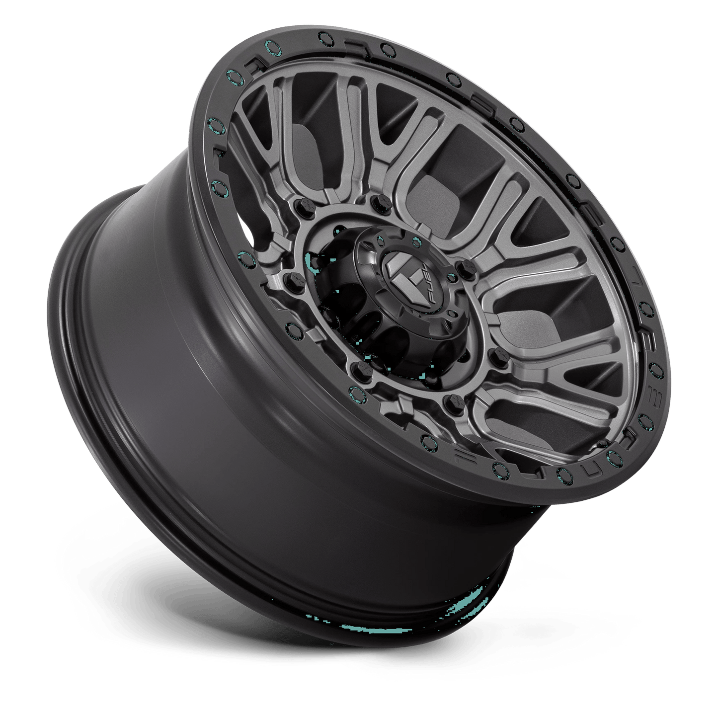 20x9 Fuel D825 Traction Matte Gunmetal W/ Black Ring Wheel 8x6.5 (1mm)