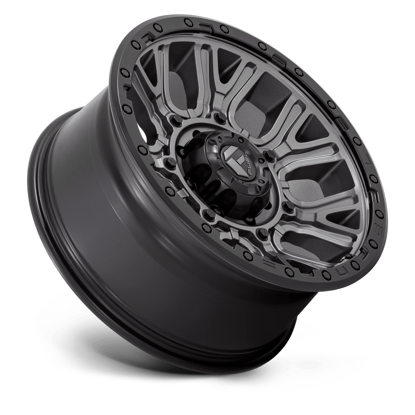 20x9 Fuel D825 Traction Matte Gunmetal W/ Black Ring Wheel 8x180 (1mm)