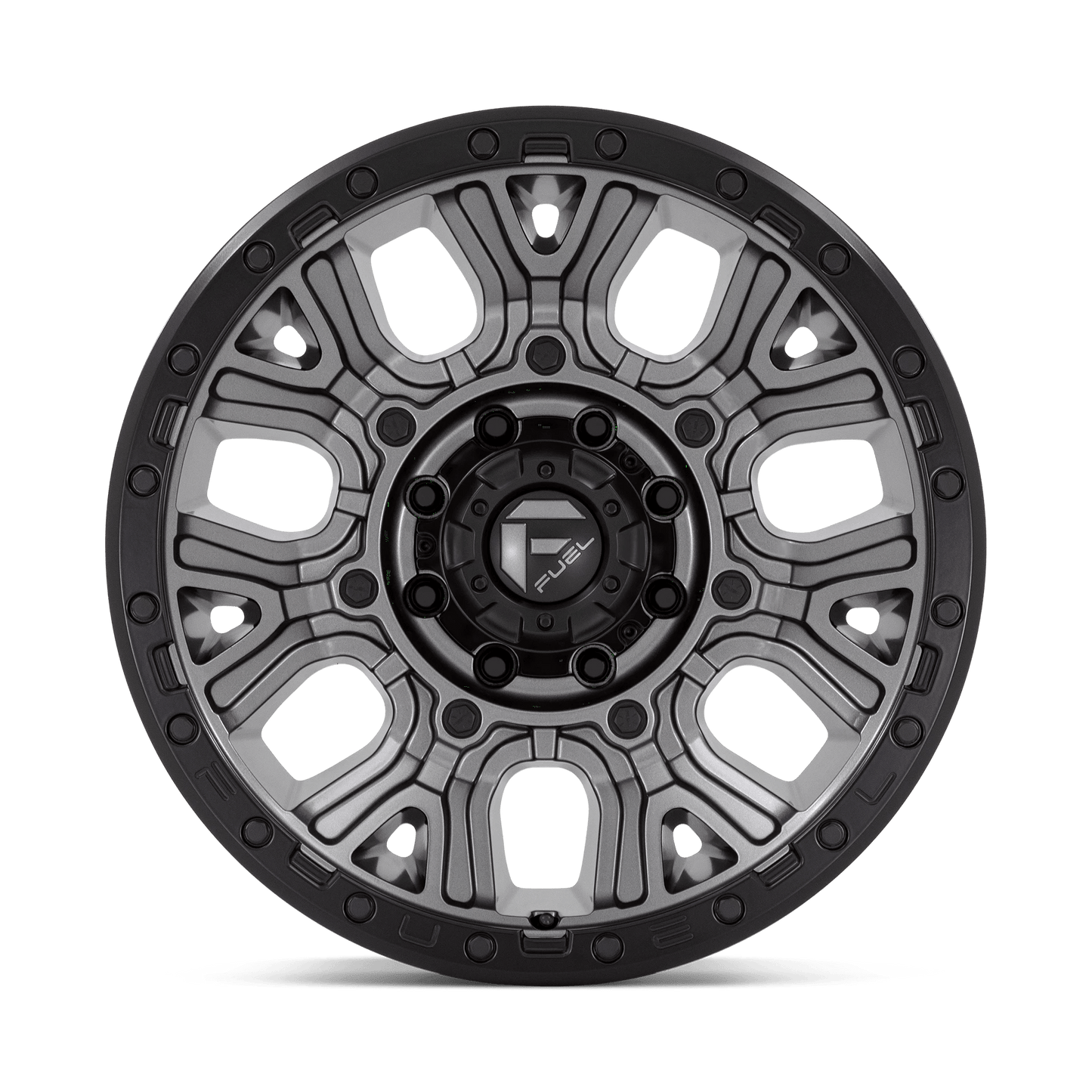 20x9 Fuel D825 Traction Matte Gunmetal W/ Black Ring Wheel 8x6.5 (1mm)