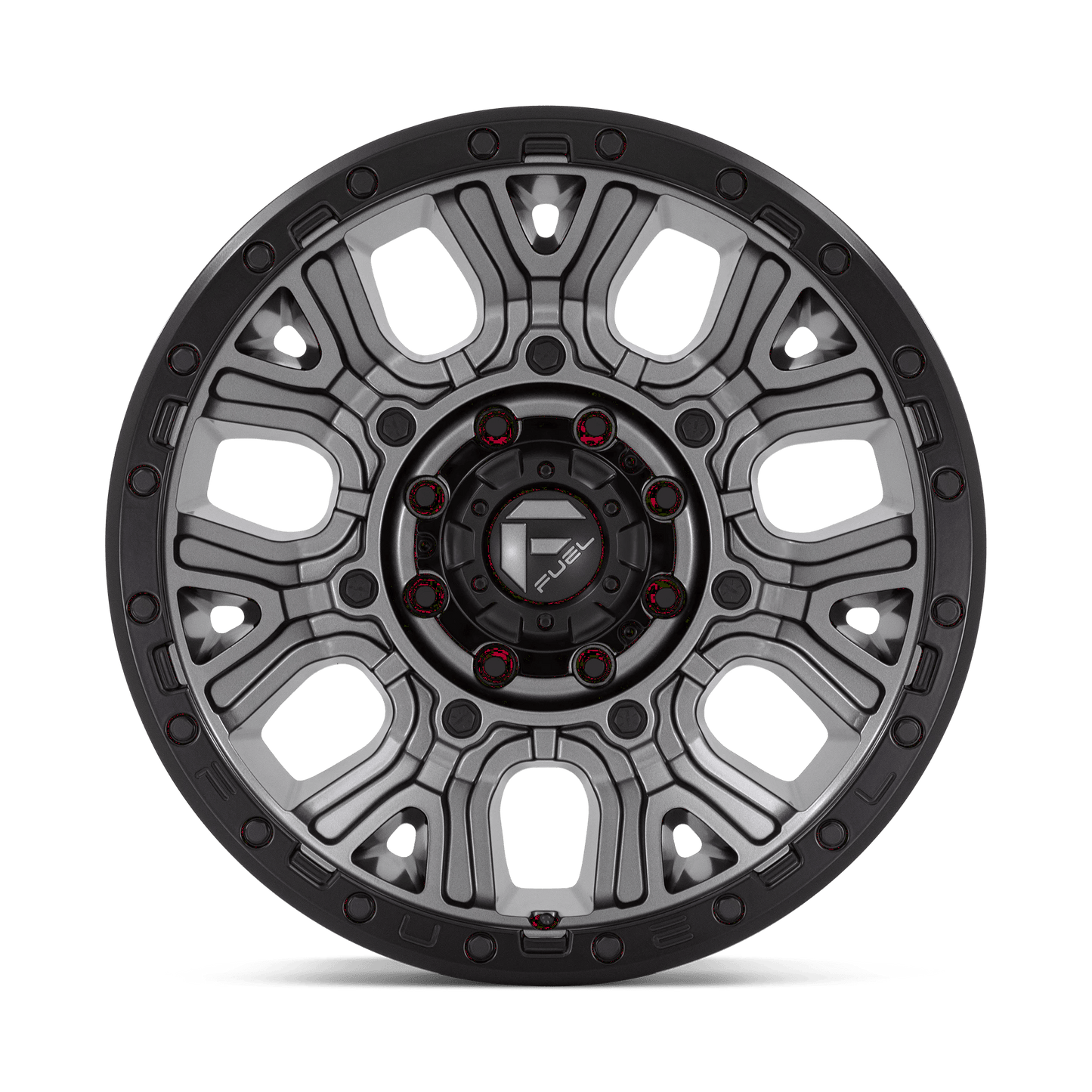 20x9 Fuel D825 Traction Matte Gunmetal W/ Black Ring Wheel 8x180 (1mm)