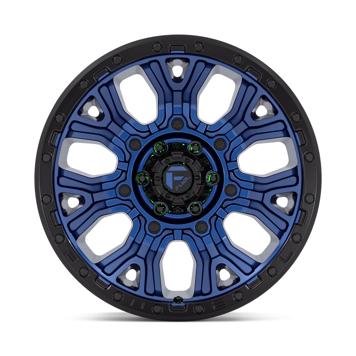20x10 Fuel D827 Traction Dark Blue With Black Ring Wheel 6x135 (-18mm)