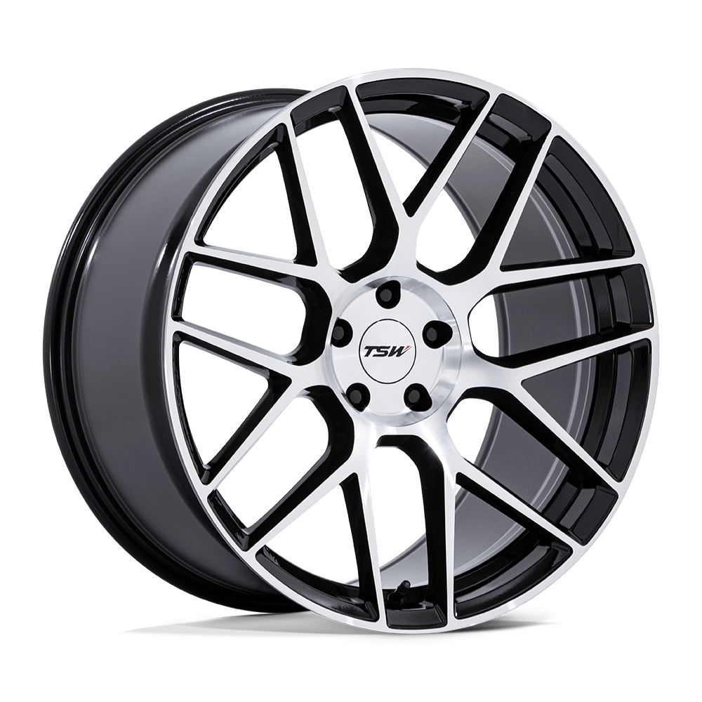 18x9.5 TSW TW002 Lasarthe Gloss Black Machined Wheel 5x120 (40mm)