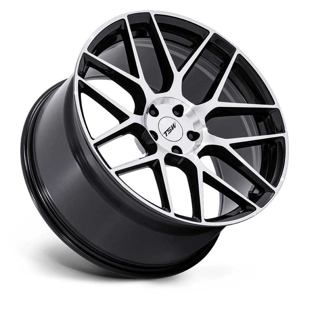 22x10.5 TSW TW002 Lasarthe Gloss Black Machined Wheel 5x112 (38mm)