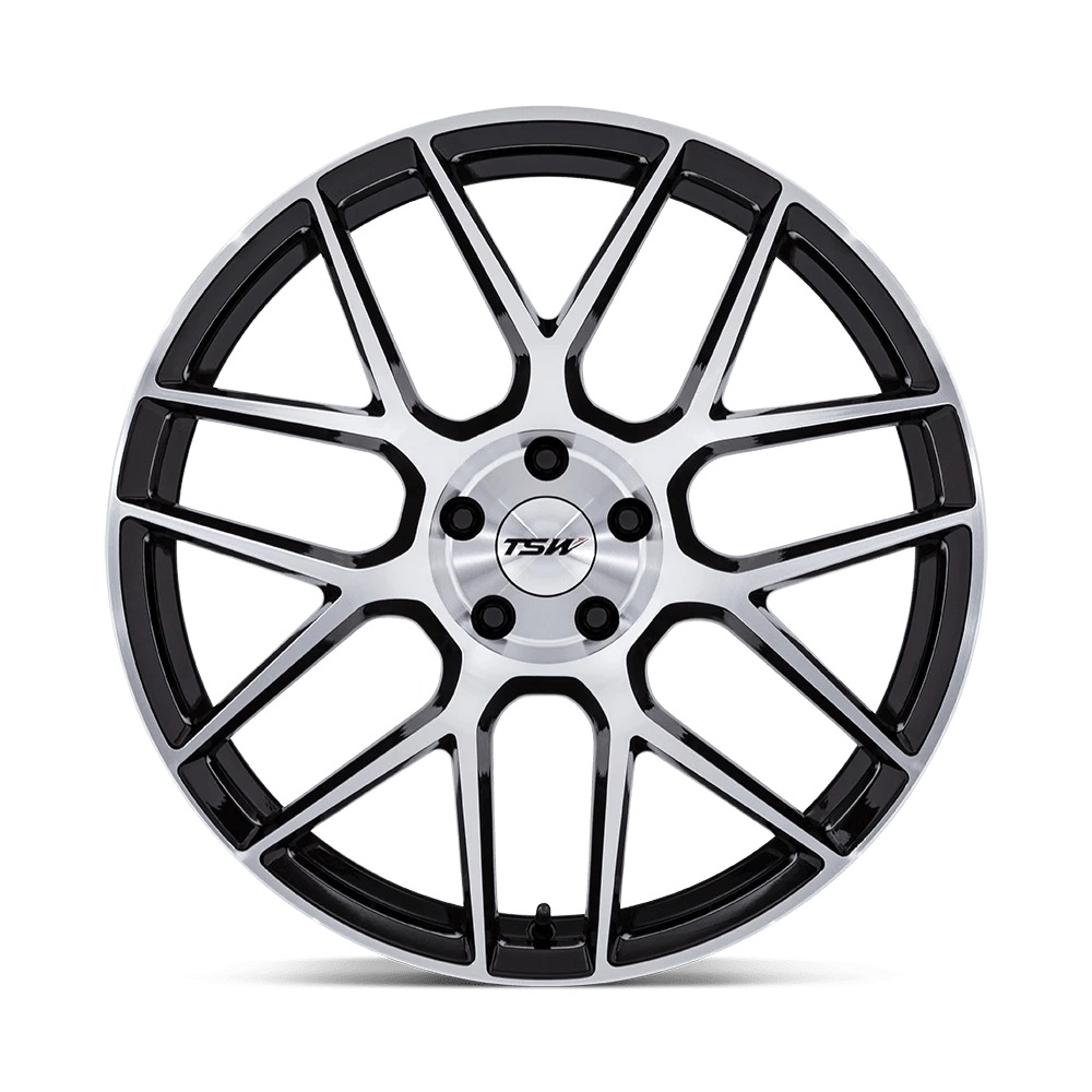 17x8 TSW TW002 Lasarthe Gloss Black Machined Wheel 5x112 (35mm)