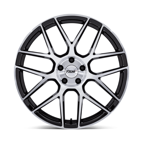 18x9.5 TSW TW002 Lasarthe Gloss Black Machined Wheel 5x120 (40mm)